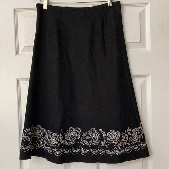 LOFT Black Skirt A-Line Size 4 - Picture 3 of 7